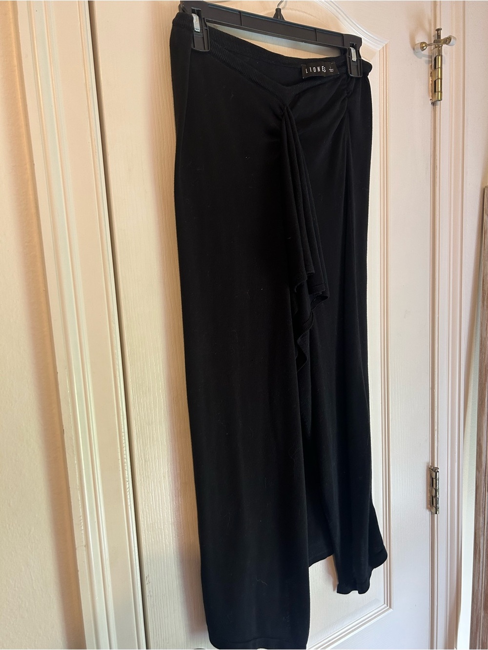 Lioness Black Midi Wrap Skirt